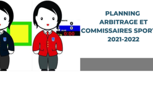 Planning arbitrage et commissaires sportifs 2021-2022