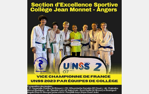 Equipe du collège jean Monnet vice championne de France UNSS 2023