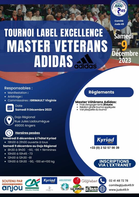 Master Vétérans Adidas 09/12/2023