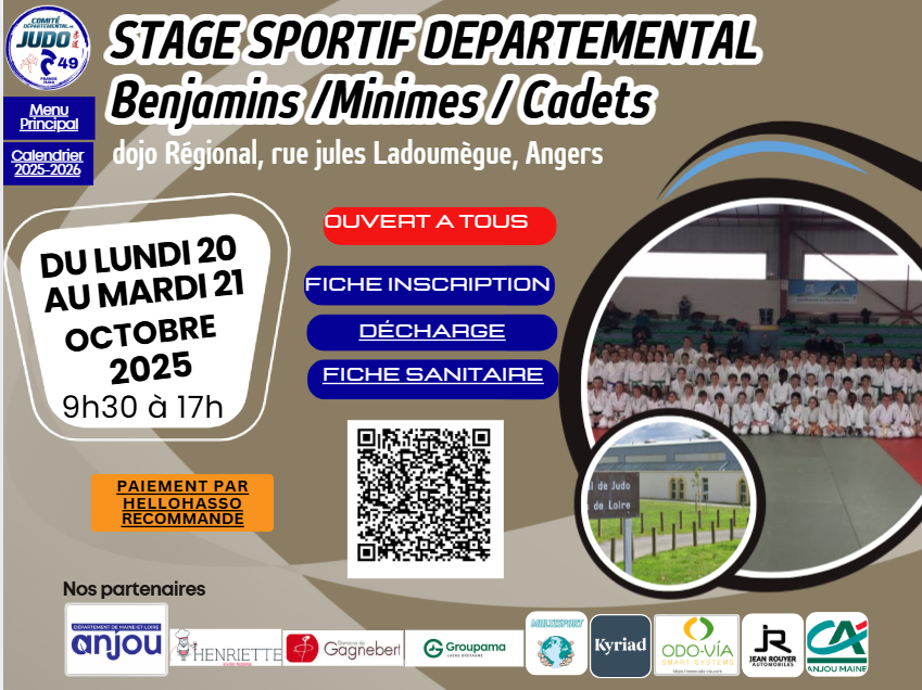 Stage sportif départemental OCTOBRE 2025
