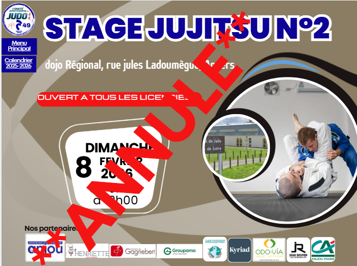 **ANNULE** Stage jujitsu n°2       9h-12h **ANNULE**