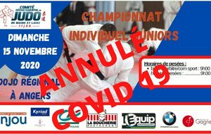 ANNULÉ CHAMPIONNAT DEPT INDIVIDUEL JUNIORS M&F 1ERE DIV