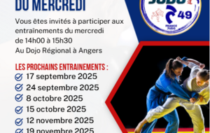 Entrainement B/M/C 14h à 15h30 dojo régional