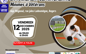 19h-21h: Entraînement ouvert judo, jujitsu, ne waza (minimes à vétérans)