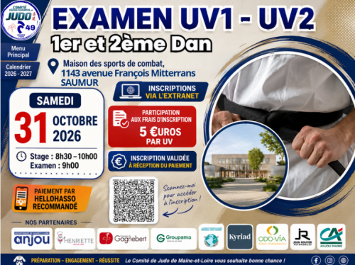 stage + examen de kata uv1 et uv2 SAUMUR