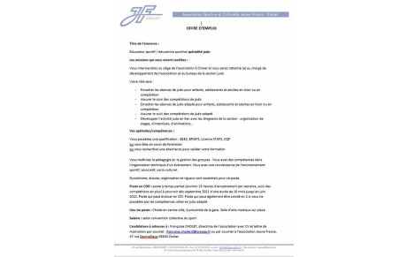 Offre d'emploi JF Cholet