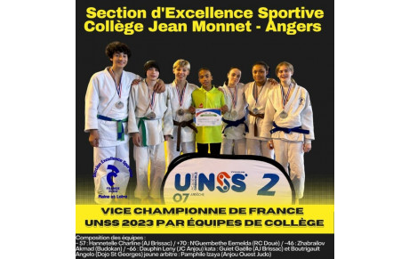 Equipe du collège jean Monnet vice championne de France UNSS 2023